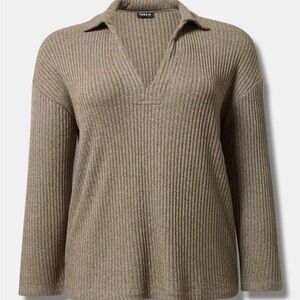 Torrid Women's Brown V-Neck Sweater